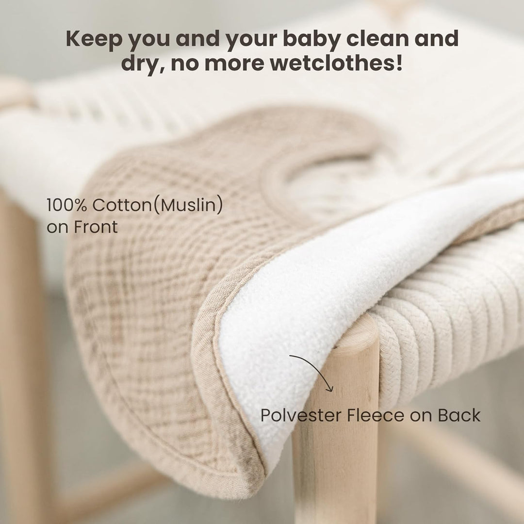 Konssy 10-Pack Muslin Baby Bibs, Soft Cotton Bandana Bibs for Drooling & Teething