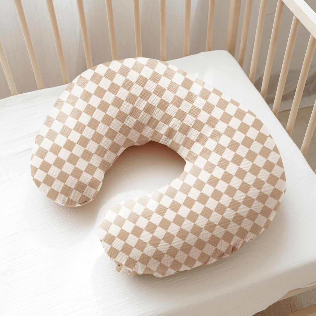 Konssy Muslin Nursing Pillow Covers, 100% Cotton Soft & Adorable Covers for Breastfeeding Pillows, Slipcovers for Newborn Baby Boys & Girls
