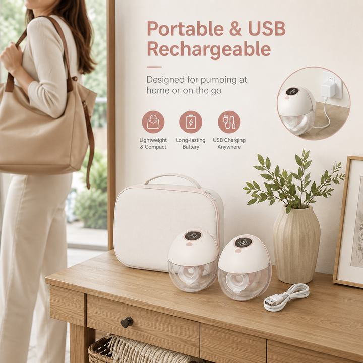 Konssy Wearable Electric Breast Pump, Hands-Free In-Bra Milk Pump with Adjustable Settings