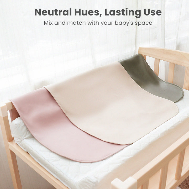 Konssy Faux Leather Baby Changing Mat, Waterproof, Wipeable & Portable Diaper Changing Pad for Travel or Home