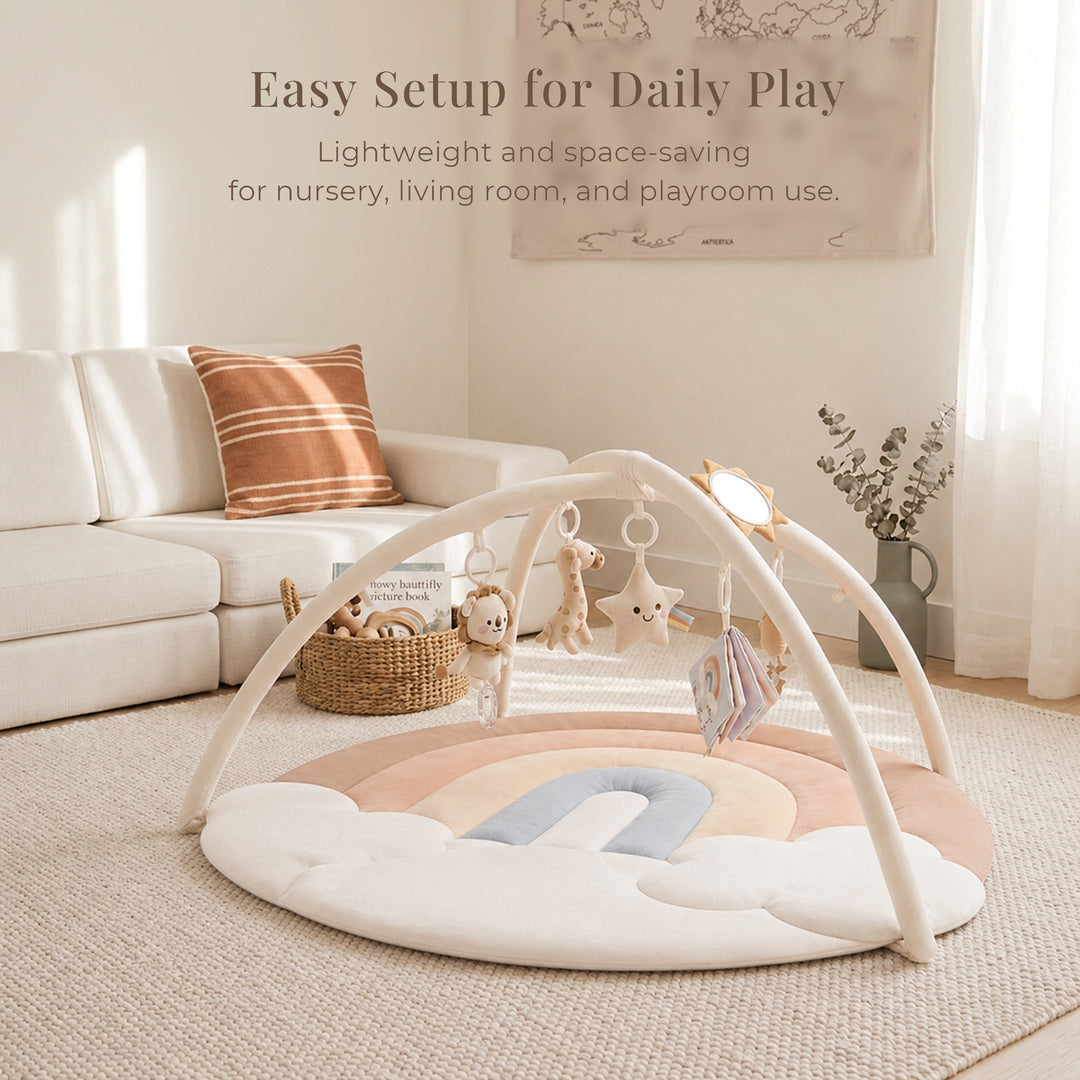Konssy Baby Play Gym & Activity Mat, Oversized Flower-Shaped Tummy Time Mat