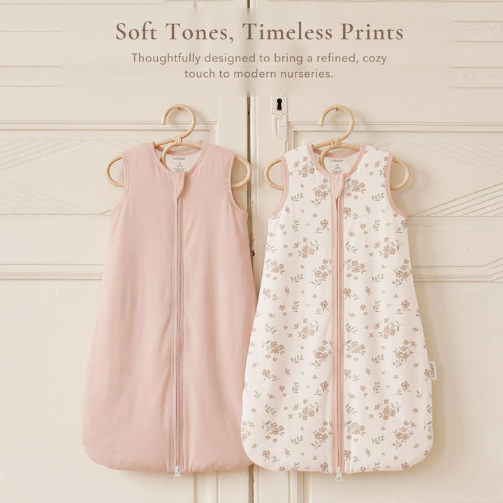 Konssy Rayon Made from Bamboo Baby Sleep Sack, 1.0 TOG Quilted Baby Wearable Blanket with 2-Way Zipper, Sleeping Bag