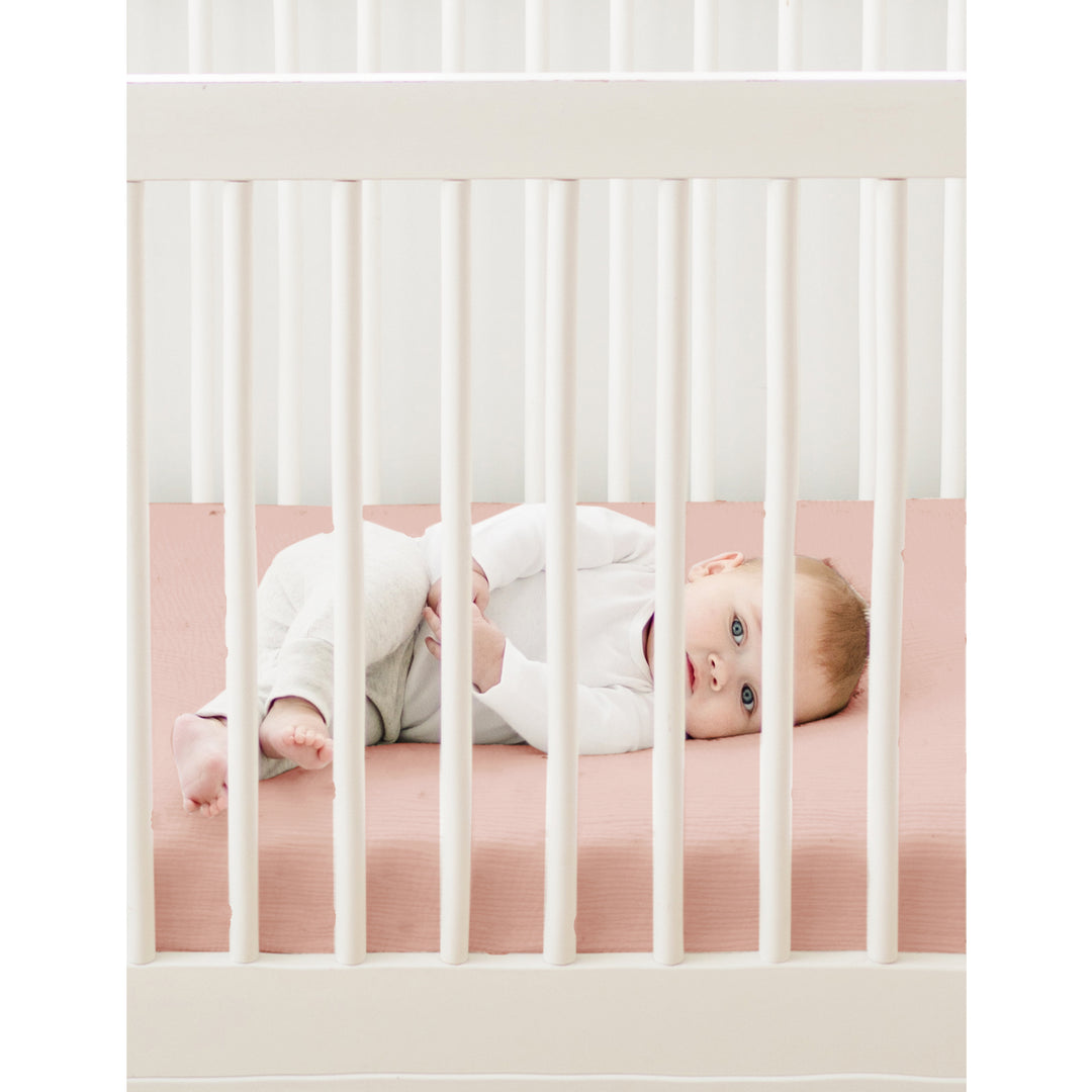 Konssy Muslin Crib Sheets for Girl Boy, 2 PCS Soft and Breathable Cotton Baby Sheets for Standard Crib Mattress, 38"x 24"