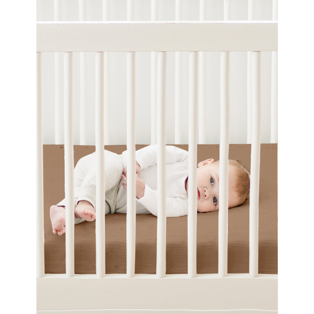 Konssy Muslin Crib Sheets for Girl Boy, 2 PCS Soft and Breathable Cotton Baby Sheets for Standard Crib Mattress, 38"x 24"