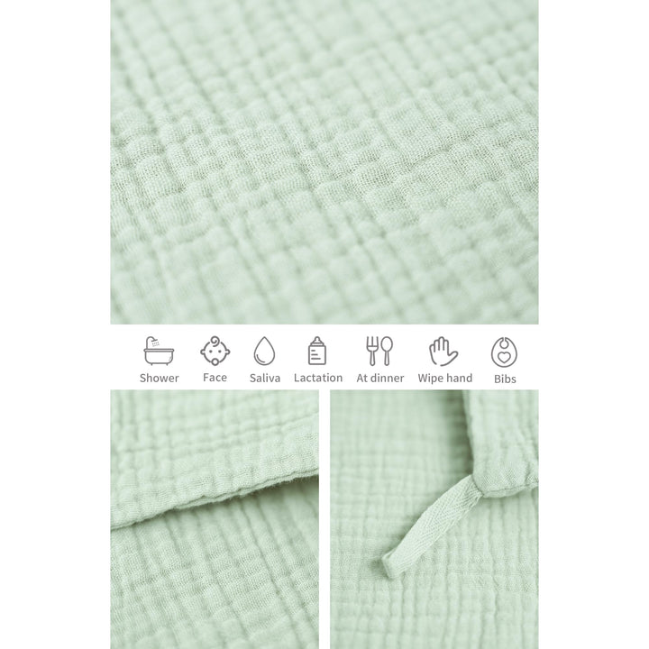 Konssy 6 Pack Muslin Baby Washcloths, 100% Cotton Wash Cloth Set - Blue Color - image 5