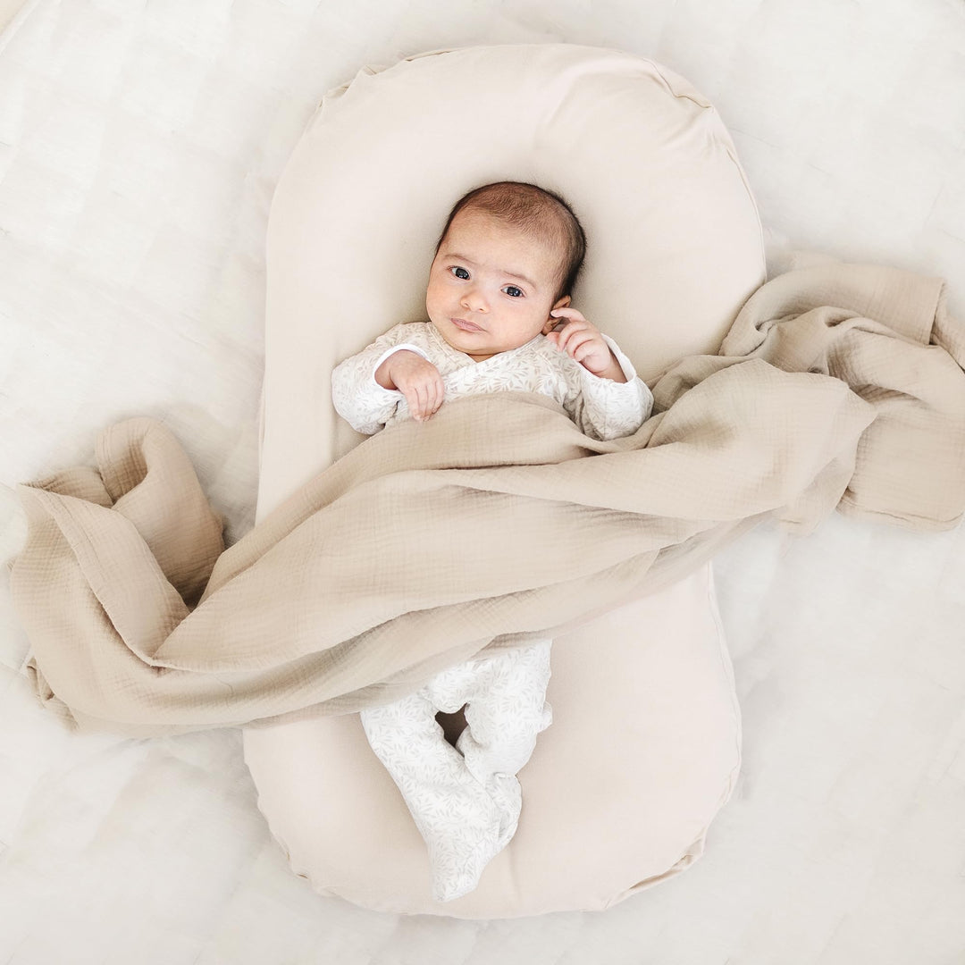 Konssy 2 Pack Baby Lounger Cover, Stretchy Infant Slipcover, Covers Only - Clay,Beige - image 2
