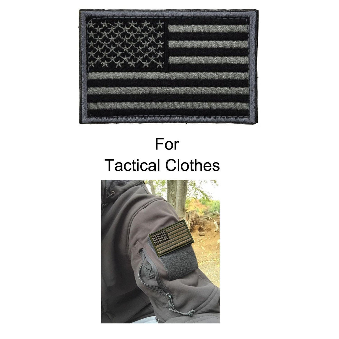 Prohouse 2-Pack Tactical USA Flag Patches, American Flag Emblem - USA flag patches-2 pieces-Gray - image 3