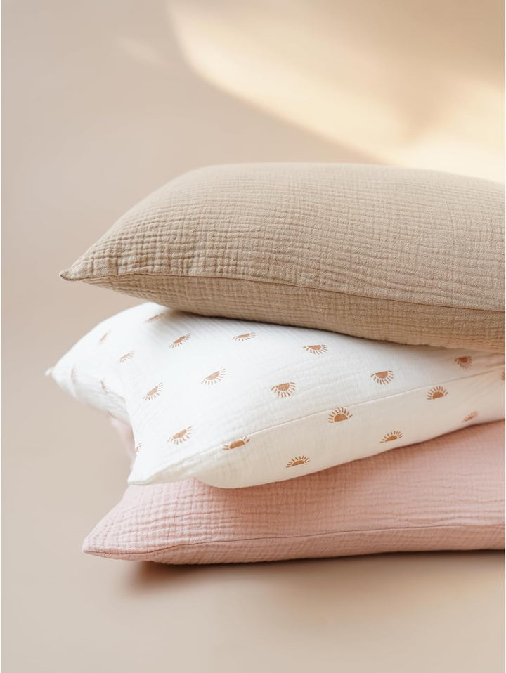 Pack Of 2 Soft & Cozy Baby Pillows - 100% Cotton Toddler Pillow 13x18 Inches, Machine Washable