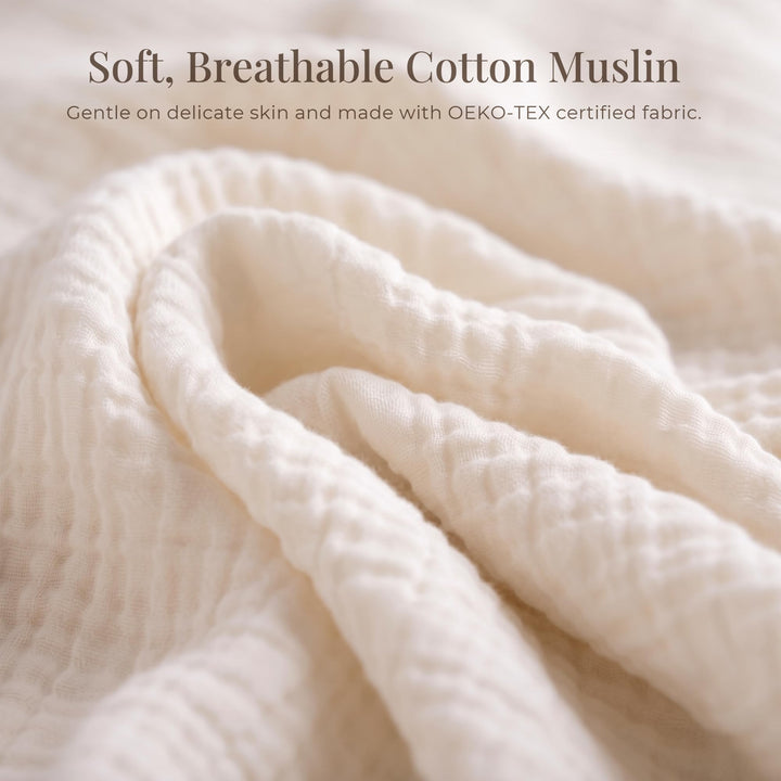Konssy Muslin Nursing Pillow Covers, Soft Cover for Breastfeeding Pillows - Oat - image 5