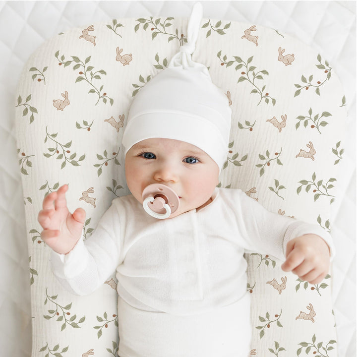 Konssy 2 Pack Muslin Baby Lounger Covers, Covers Only, 30.7" x 20" - Rabbit,Fog Green - image 3