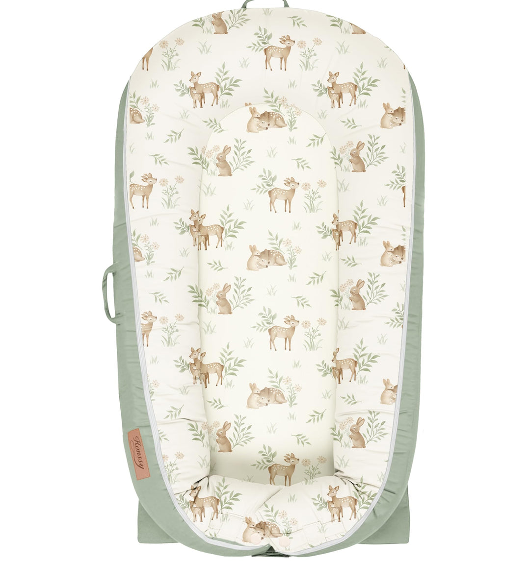Konssy 100% Cotton Baby Lounger Cover Baby Nest Replacement Cover for Newborn Boys Girls Fits Dockatot Deluxe+ Docks (Cover Only)