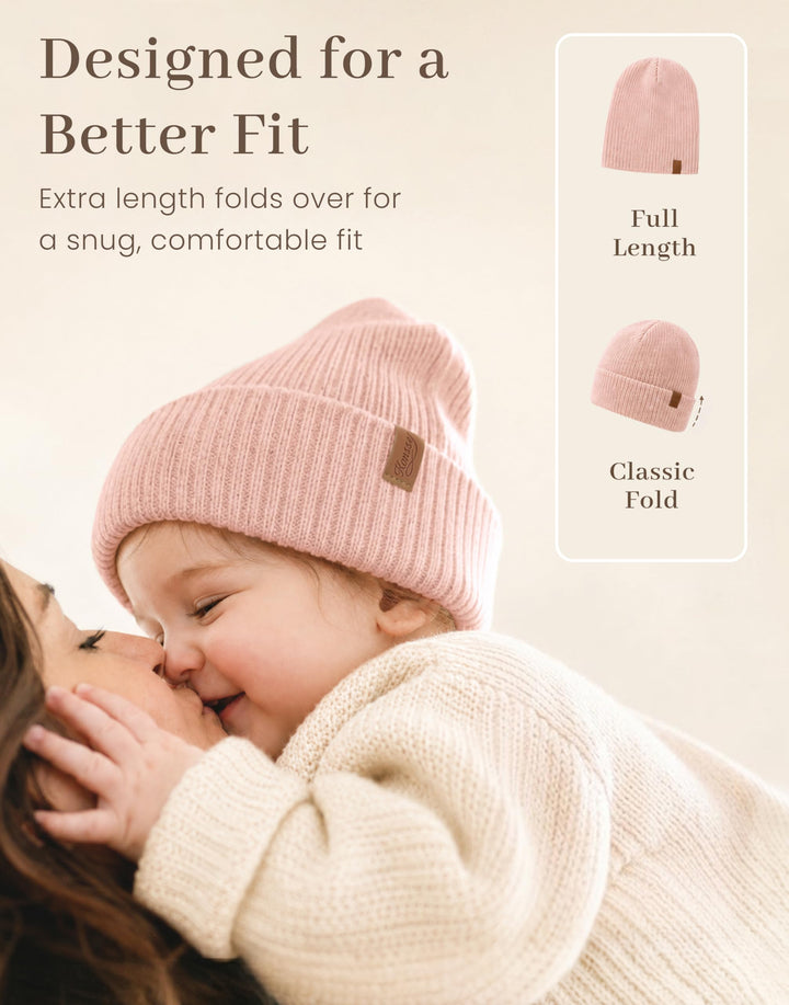 Konssy 4-Pack Baby Beanie Winter Hat for Newborn Infant Boy Girl 0-6 Months - Pink - image 6