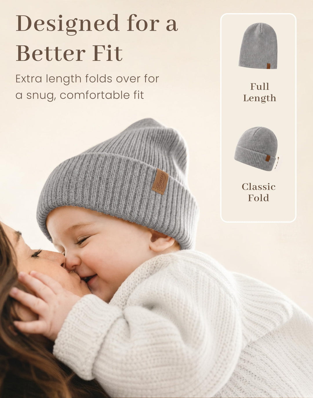 Konssy 4-Pack Baby Beanie Winter Hat for Newborn Infant Boy Girl 0-6 Months - Navy - image 6