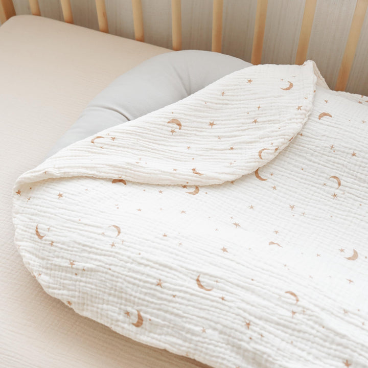 Konssy 2 Pack Muslin Baby Lounger Covers, Covers Only, 30.7" x 20" - Coffee Check,Moon - image 6