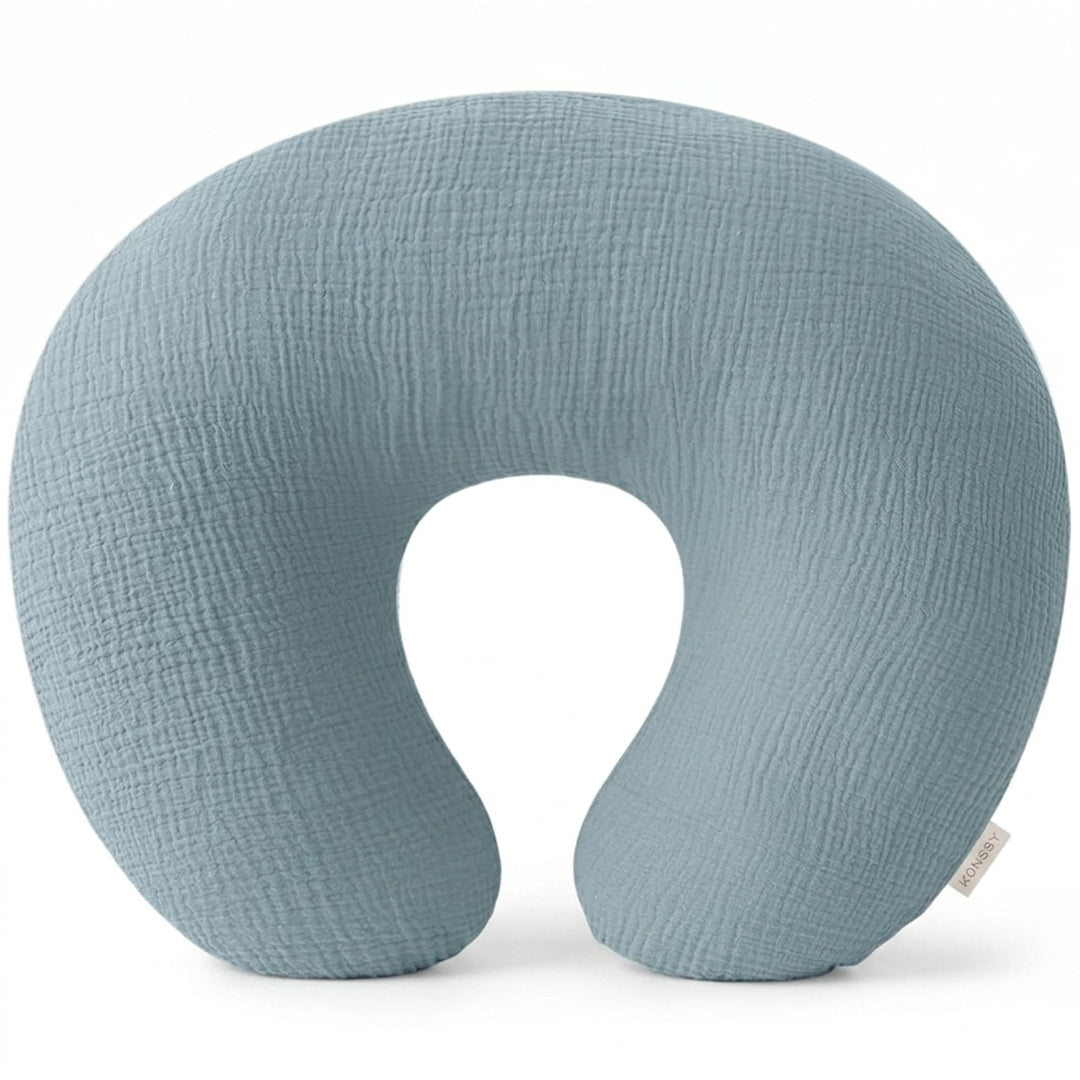 Konssy Muslin Nursing Pillow Covers, Soft Cover for Breastfeeding Pillows - Blue - image 1