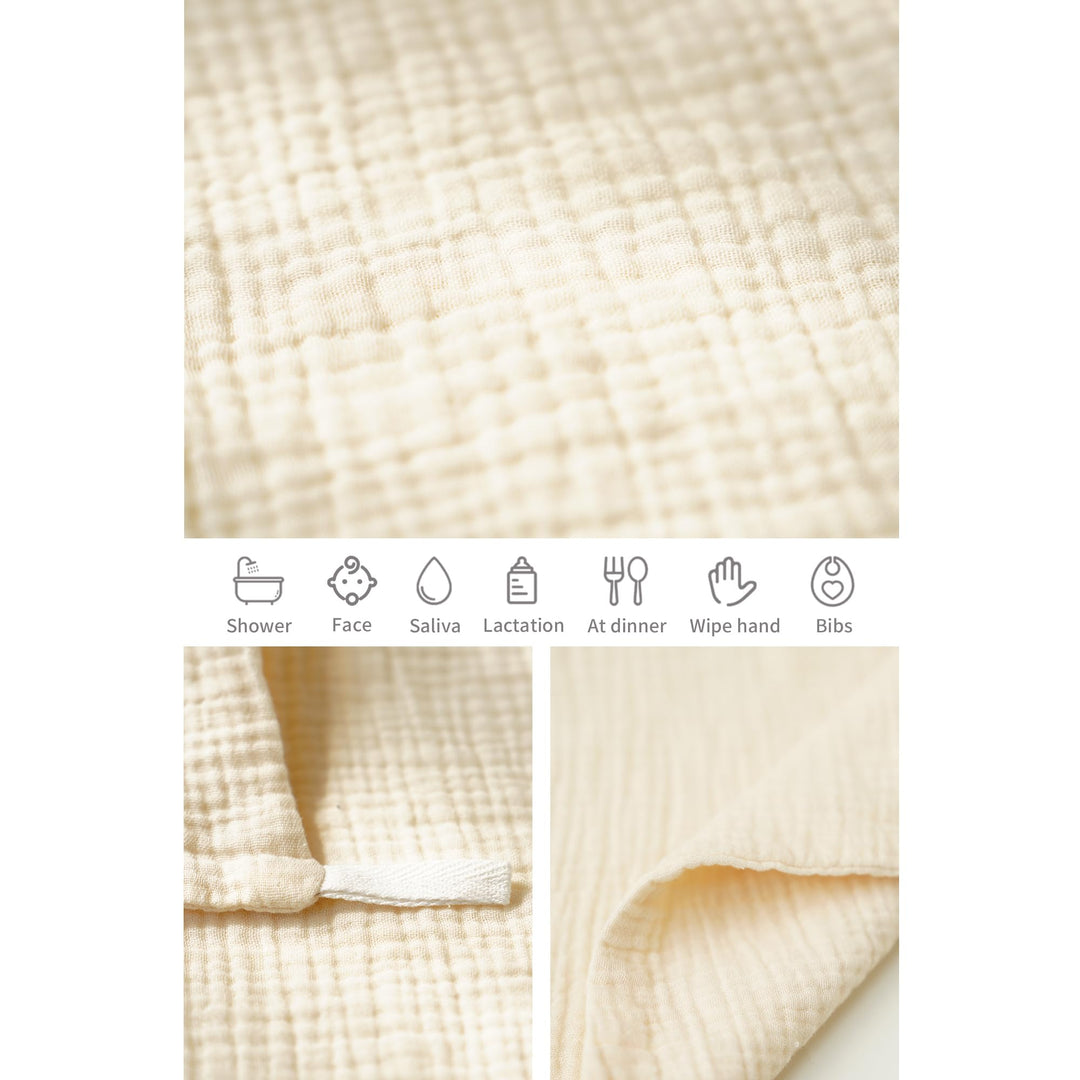 Konssy 6 Pack Muslin Baby Washcloths, 100% Cotton Wash Cloth Set - Pistachio Color - image 4