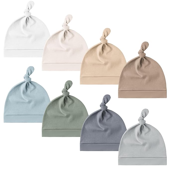 Baby Newborn Hats Set Knot Beanie Hats 8 Pack