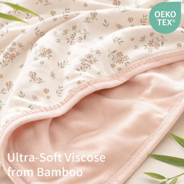 Konssy Floral & Quilted Baby Blanket for Girls, 33.5 x 45 in - Blossom - image 2