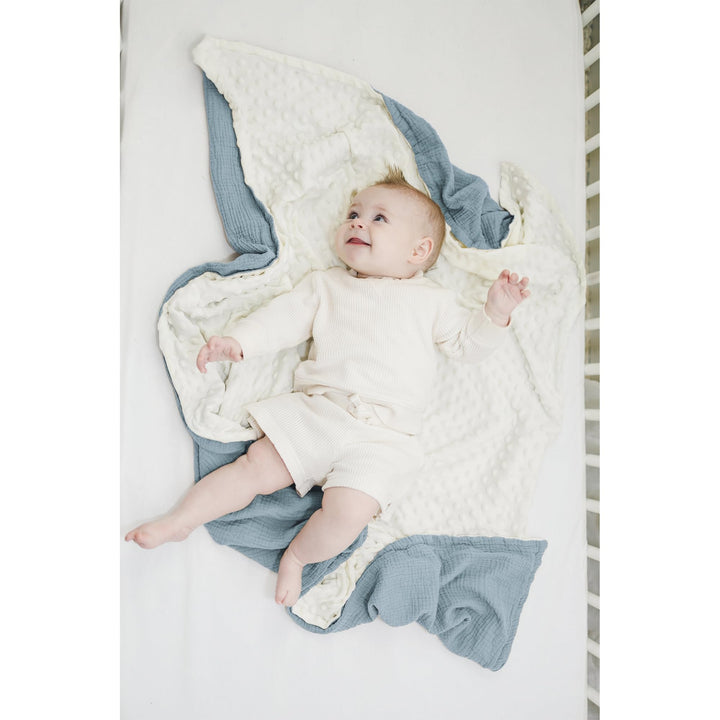 Konssy Soft Muslin Baby Blanket for Unisex Boys & Girls, 30 x 40 Inch - Blue - image 2