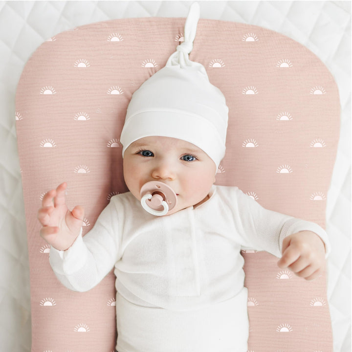 Konssy 2 Pack Muslin Baby Lounger Covers, Covers Only, 30.7" x 20" - Pink Sun,Khaki Leaf - image 3