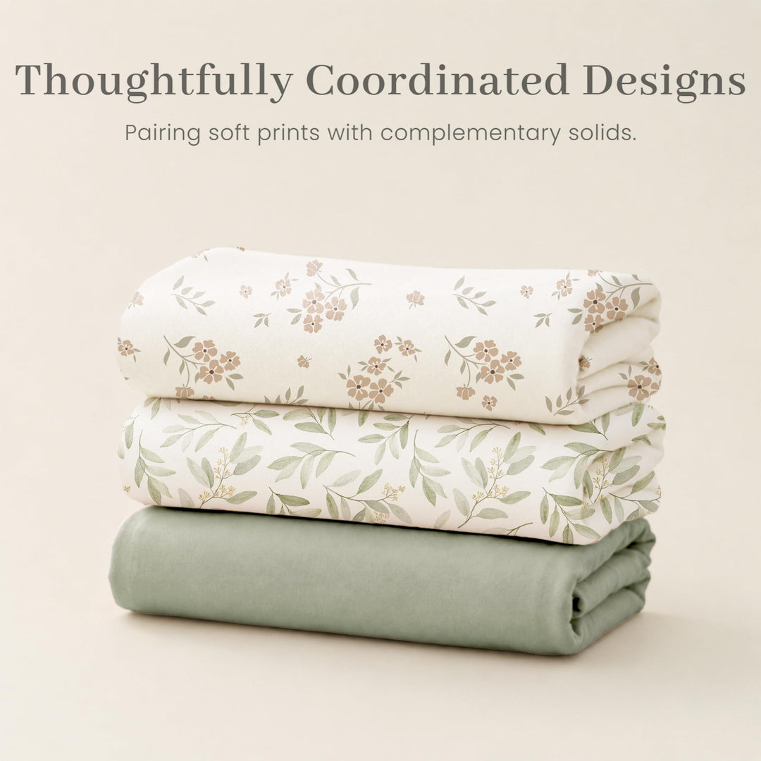 Konssy 2-Pack Stretchy Swaddle Blankets, Baby Receiving Blankets, 41"x41" - Green, Garden Sage - image 7