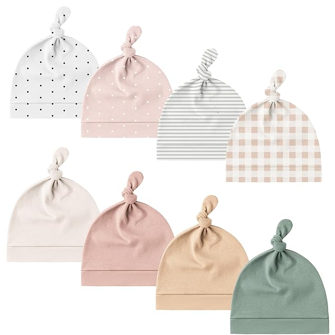 Baby Newborn Hats Set Knot Beanie Hats 8 Pack