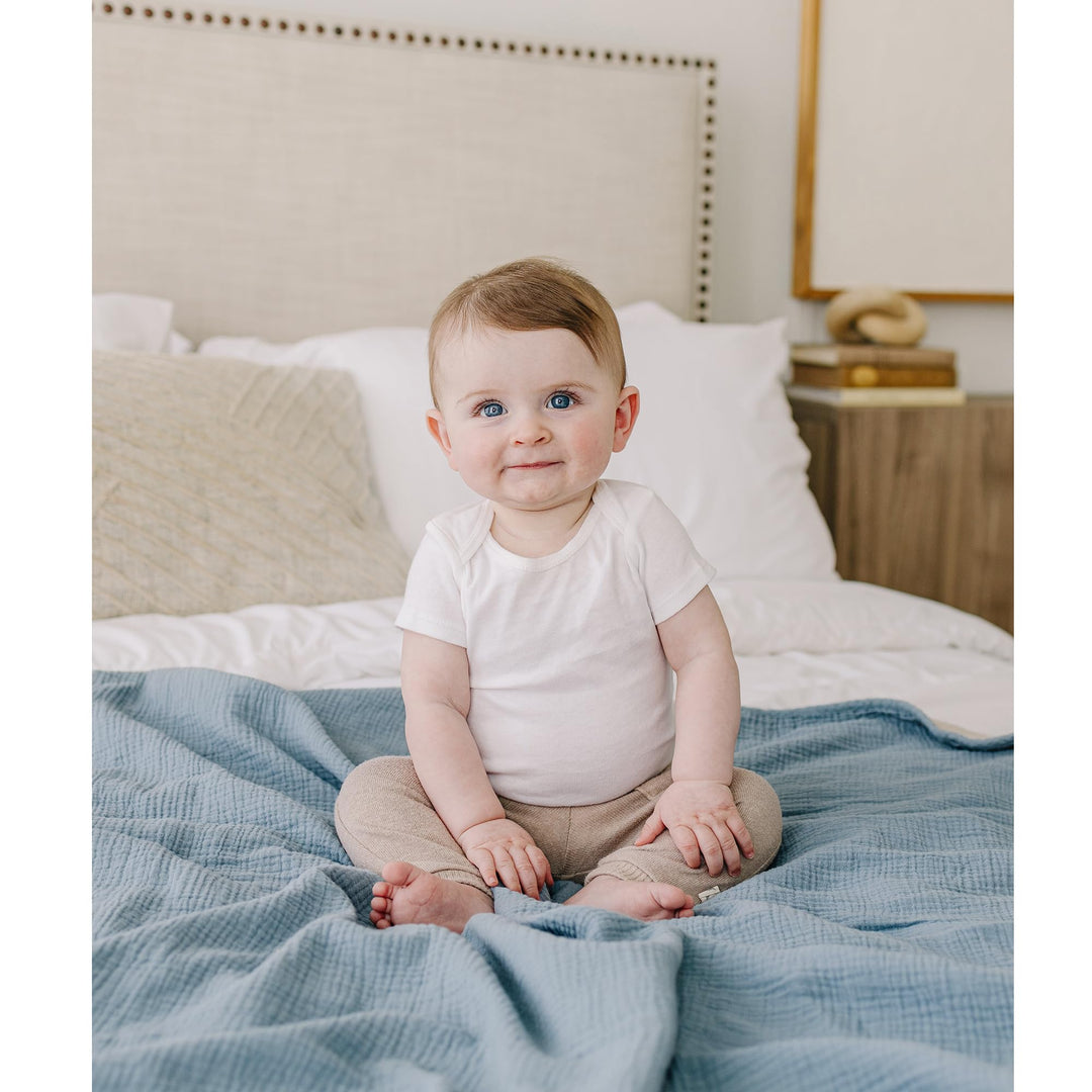 Konssy 100% Cotton Muslin Baby Blanket for Girls Boys, 40"x36"   - Star - image 3