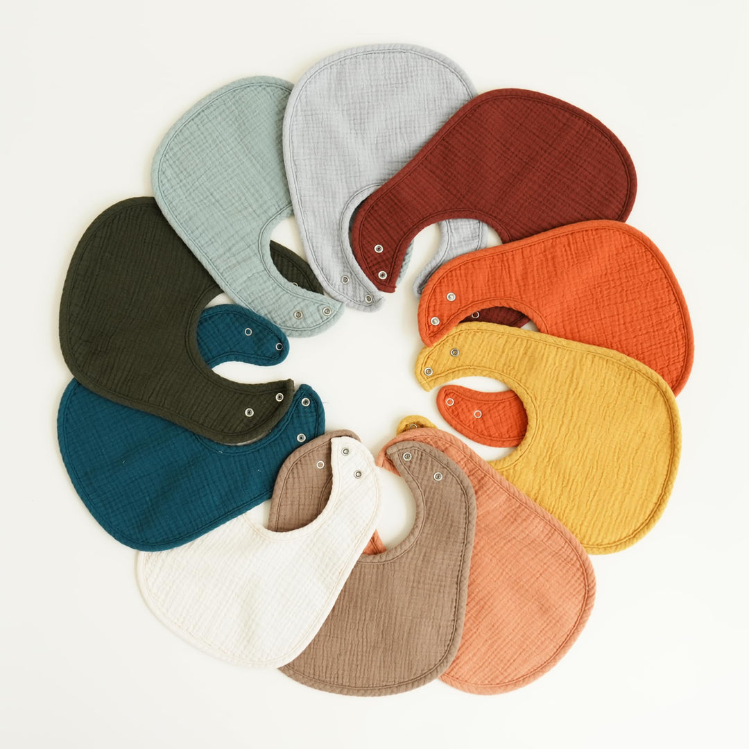 Konssy 10-Pack Muslin Baby Bibs for Drooling and Teething - Orange - image 8