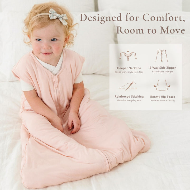 Konssy Rayon Made from Bamboo Baby Sleep Sack 0-6 Months, 1.0 TOG - Pink - image 5