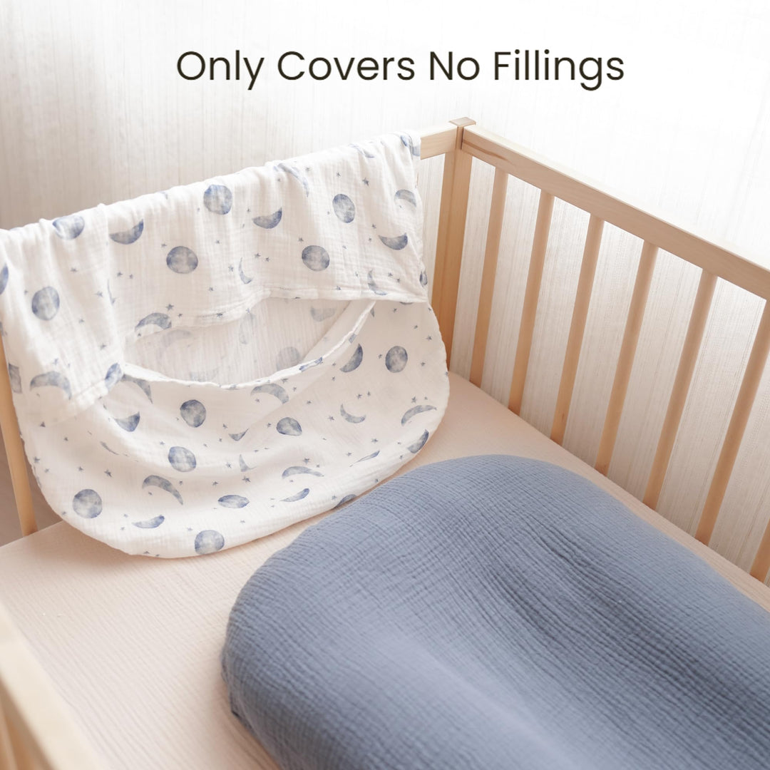 Konssy 2 Pack Muslin Baby Lounger Covers, Covers Only, 30.7" x 20" - Planet,Navy - image 4
