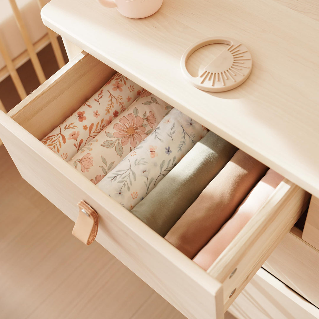 Konssy Newborn Swaddle Blanket with Beanie Hat Set, Baby Receiving Blanket - Pink Spring - image 7