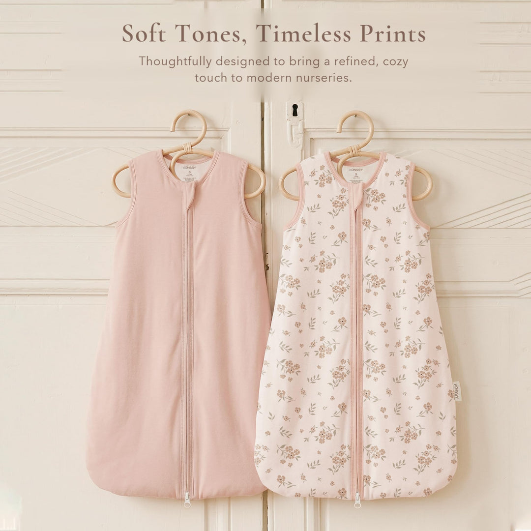 Konssy Rayon Made from Bamboo Baby Sleep Sack 0-6 Months, 1.0 TOG - Pink - image 8