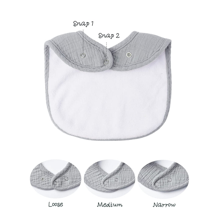 Konssy 8-Pack Muslin Baby Bibs, Adjustable Fit for Drooling and Teething - Pink - image 2