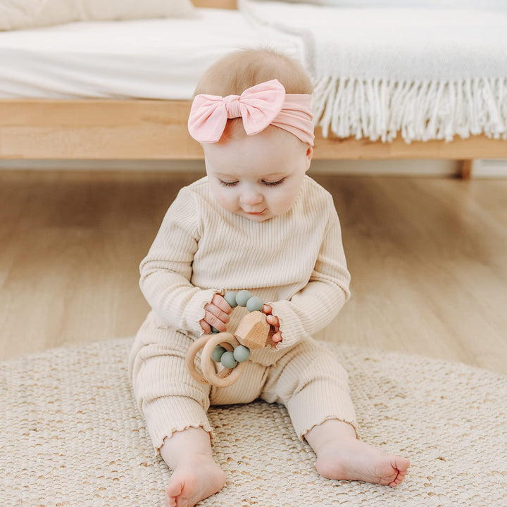Prohouse 20 Pcs Baby Girl Bows and Headbands, Elastics Nylon Hairbands - Guangban-20Se-4dai-New - image 3