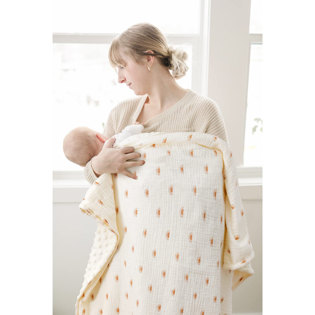 Konssy Soft Muslin Baby Blanket for Unisex Boys & Girls, 30 x 40 Inch - Sun - image 5