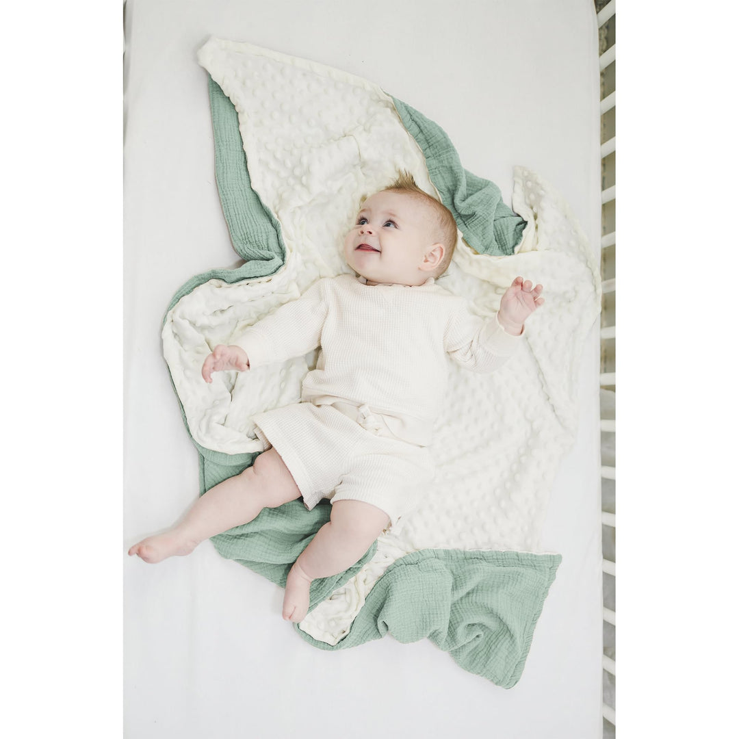 Konssy Soft Muslin Baby Blanket for Unisex Boys & Girls, 30 x 40 Inch - Green - image 2