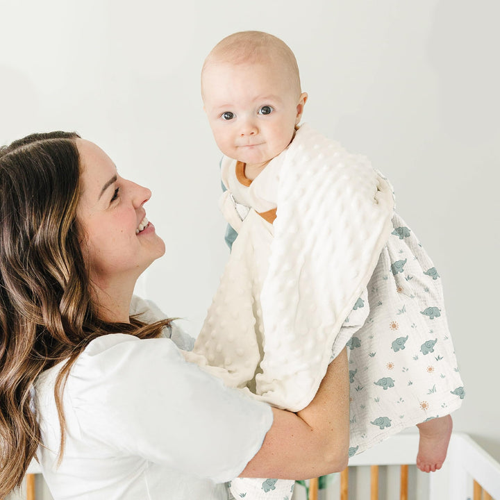 Konssy Soft Muslin Baby Blanket for Unisex Boys & Girls, 30 x 40 Inch - Elephant - image 3
