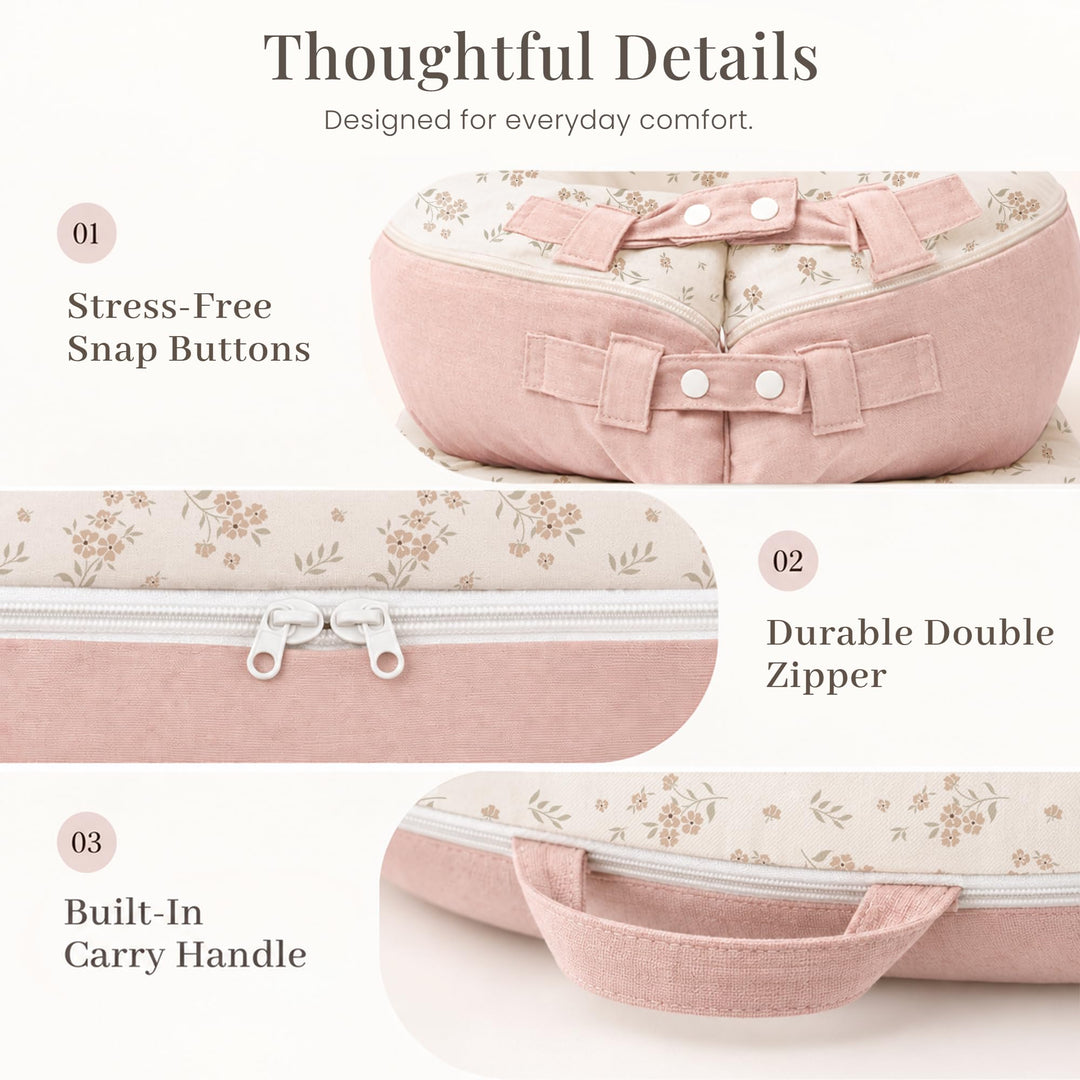 Konssy 100% Cotton Baby Lounger Cover Fits DockATot Deluxe+, Cover Only - Blossom - image 5