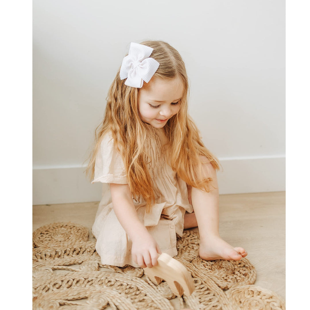 Prohouse 30 Pcs Waffle Hair Bows for Baby Girls with Alligator Clips - Fengchexi-Jiazi=30PCS - image 3