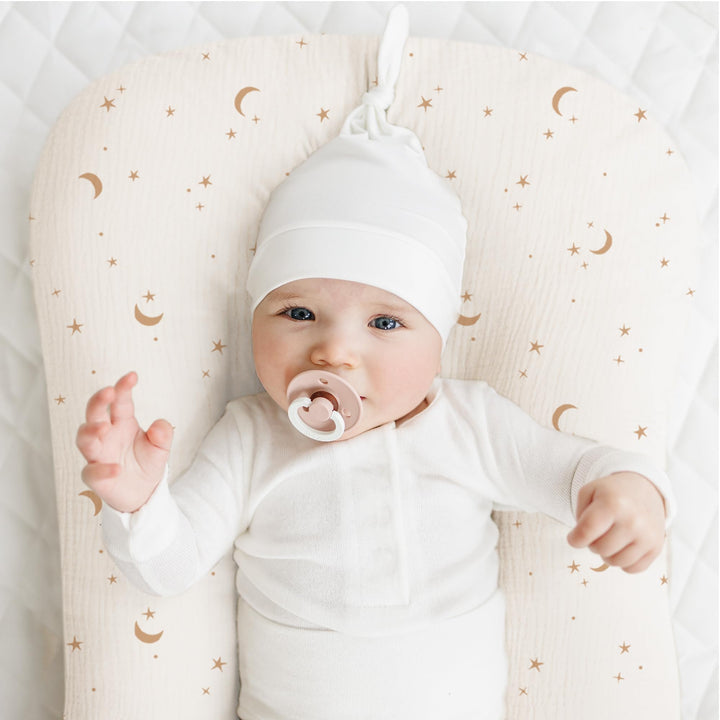 Konssy 2 Pack Muslin Baby Lounger Covers, Covers Only, 30.7" x 20" - Coffee Check,Moon - image 2