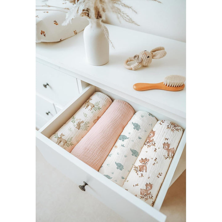 Konssy Soft Muslin Baby Blanket for Unisex Boys & Girls, 30 x 40 Inch - Woodland - image 6