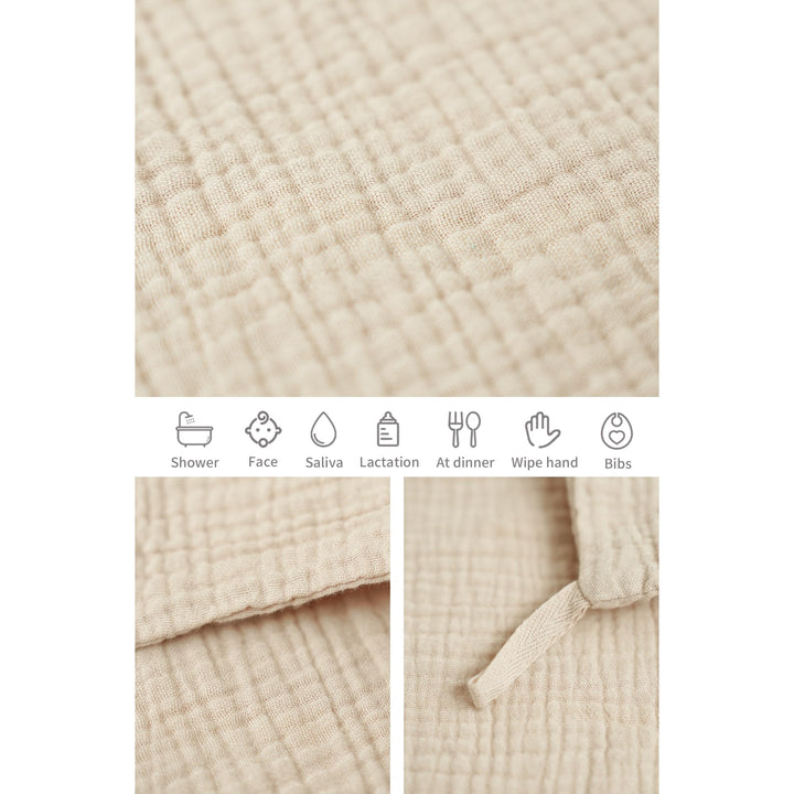 Konssy 6 Pack Muslin Baby Washcloths, 100% Cotton Wash Cloth Set - Grey Color - image 5