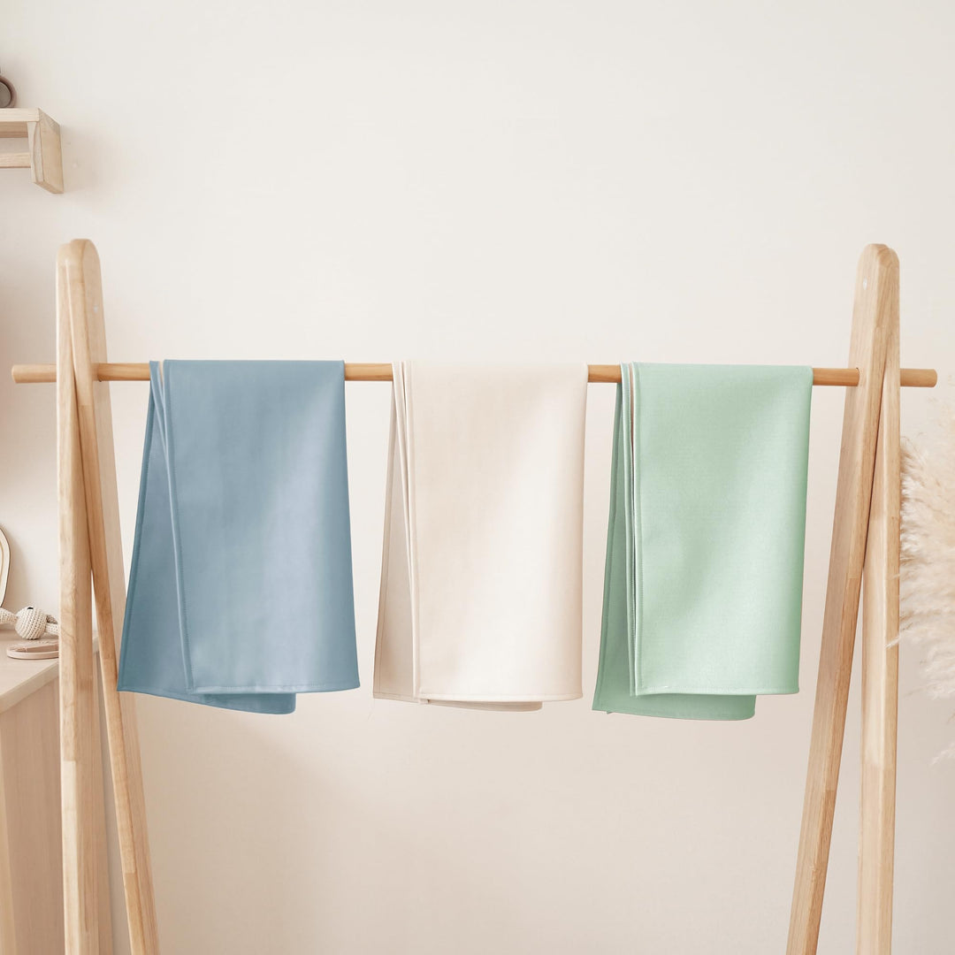 Konssy Faux Leather Waterproof Baby Changing Mat 2 Pack, Regular, 30"x17" - Blue,Beige - image 6