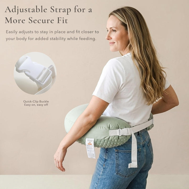 Konssy Nursing Pillow for Breastfeeding and Bottle Feeding, Safety Guard Baby Feeding Pillow, Gentle Incline, Waist Strap, Side Pocket for New Moms Home and Travel