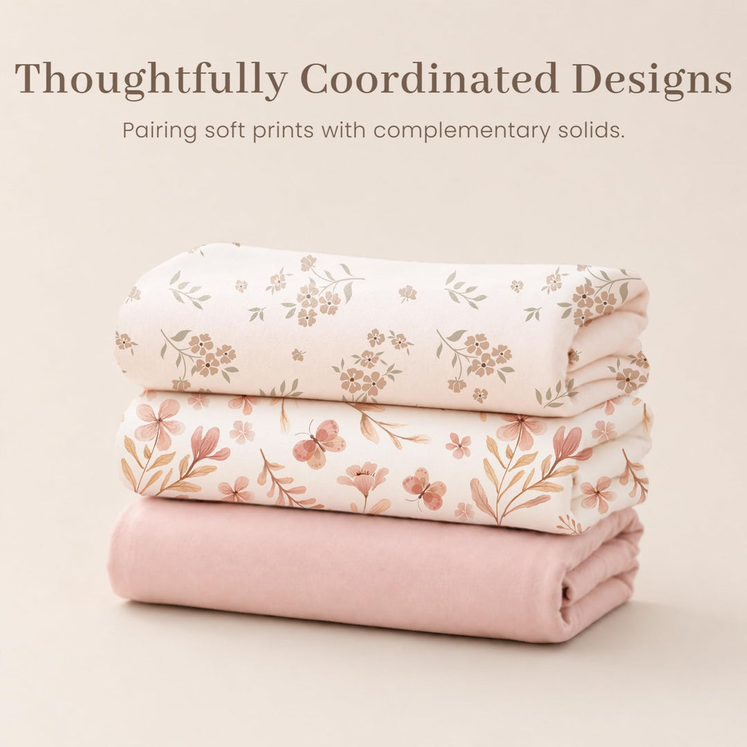 Konssy 2-Pack Stretchy Swaddle Blankets, Baby Receiving Blankets, 41"x41" - Pink, Pink Spring - image 7