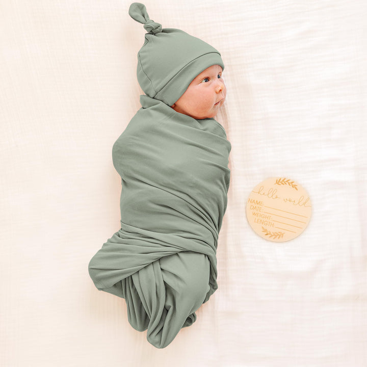 Konssy Newborn Swaddle Blanket with Beanie Hat Set, Baby Receiving Blanket - ChunseMaoziZuhe-Doulv-New - image 2
