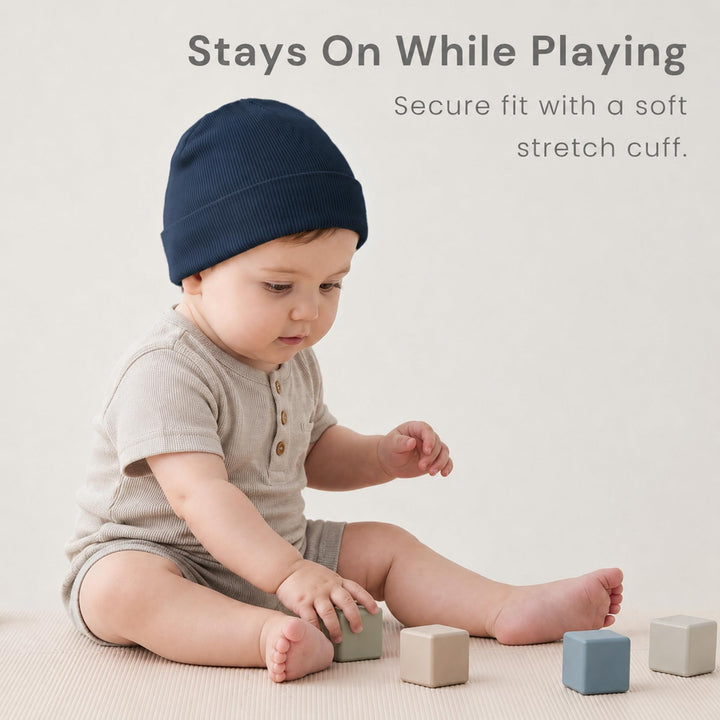 Konssy 6 Pack Baby Beanie Hats for Newborn Infant Girls Boys, 0-6 Months - Xiao-Yuanmao-2Dai-Hui-Xin - image 4