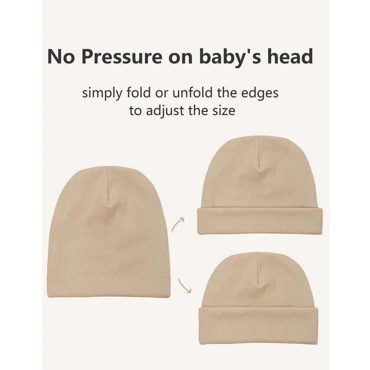 Konssy 6 Pack Baby Beanie Hats for Newborn Infant Girls Boys, 6-24 Months - Yuanmao-3Dai-Xin - image 4
