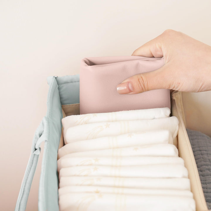 Konssy Faux Leather Waterproof Baby Changing Mat 2 Pack, Regular, 30"x17" - Blossom,Pink - image 7