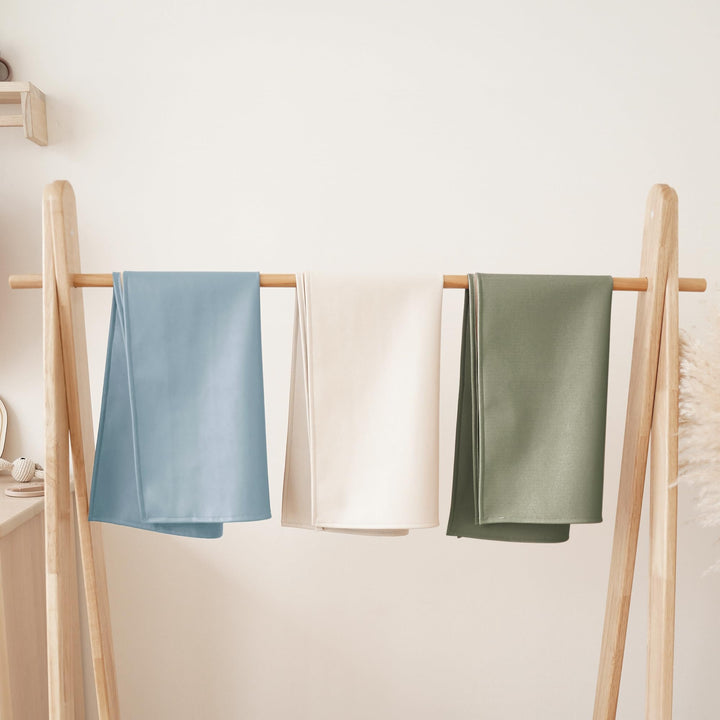 Konssy Faux Leather Waterproof Baby Changing Mat 2 Pack, Regular, 30"x17" - Fog Green,Beige - image 6